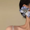 thumbnail image 5 of Blue Flower Earrings for Women Beach Vacation Style Floral Ear Jewelry Lightweight Summer Accessories, 5 of 5