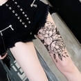 thumbnail image 3 of Lubelski Fashion Tattoo Sticker Temporary Black Roses Design Full Flower Arm Big Fake Tattoo Sticker Body Art Decal, 3 of 7