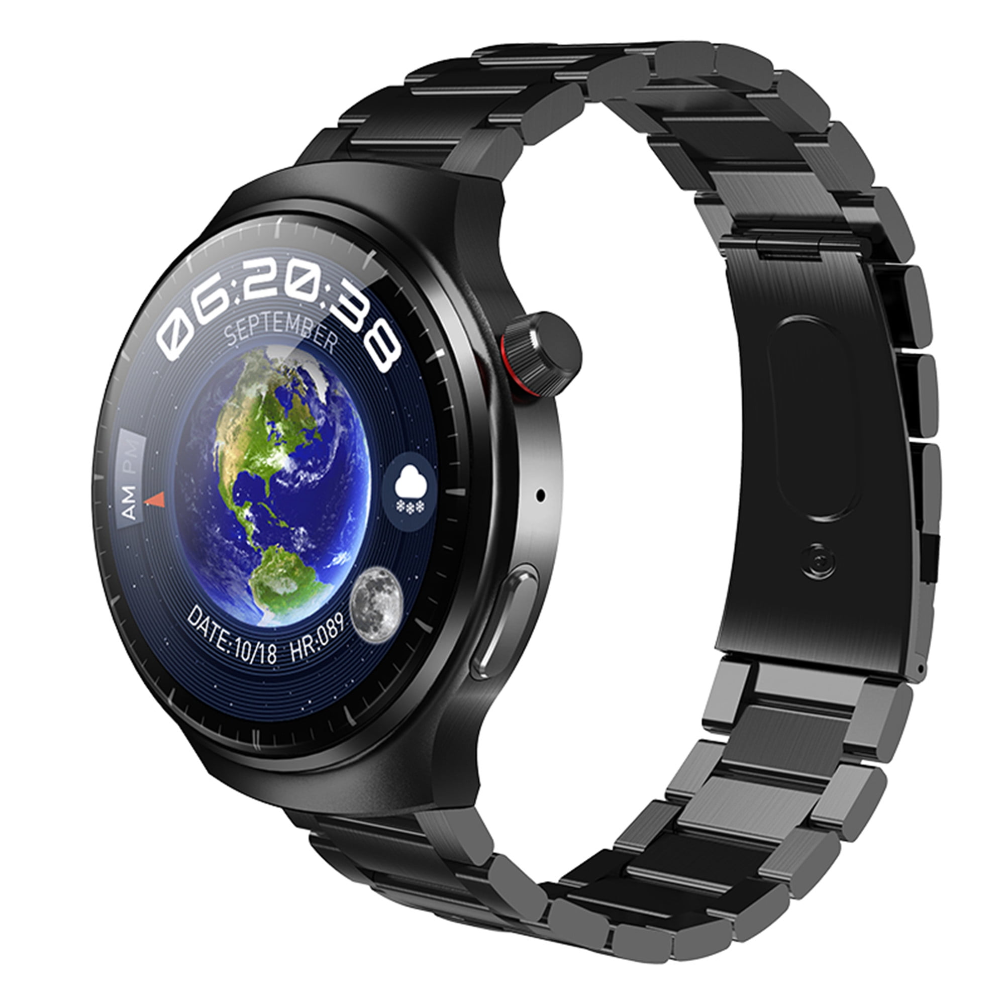 E EYAFA Bluetooth Call Smart Watch JS W4 with 1.5 inch AMOLED Screen for Men and Women-Black
