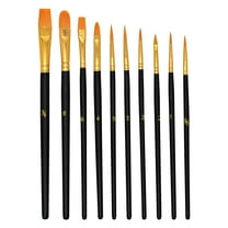 Round Tip Paint Brushes (Nylon Artist Brush Set, Watercolor Oil Brush), 10 Versatile Brushes Handle All Paint Types, Round Tip Brushes Nylon Brushes Artist Wood Brushes For(#A), By Meiiso