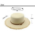 thumbnail image 2 of Ladies Wide Brim Raffia Straw Sun Hat with Belt Beach Hat for Summer Outings and Travel Women's Fedora Hats for Summer Made for More Hat Cute Visor Hat Pineapple and Star Hats for Women Engaged, 2 of 6