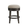 thumbnail image 2 of Alaterre Furniture Clara Swivel Backless Counter Height Wood Stool, Dark Brown and Beige, 2 of 6