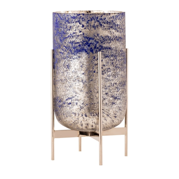 Elk Home Bailey 12-Inch Tall Glass Vase in Antique Silver