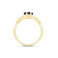 thumbnail image 4 of AFFY Heart Cut Simulated Alexandrite & Cubic Zirconia Claddagh Ring In 14k Yellow Gold Over Sterling Silver Jewelry Gift For Her Ring Size-12, 4 of 6