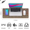 thumbnail image 5 of Long Mouse Pads for Desk,Orange Boho Ethnic Paisley Pattern Desk Mats on Top Of Desks, Desk Mouse Pad Extra Large with 3mm Non-Slip Base and Stitched Edge for Gaming,Office,Work,Home 31.5"x11.8", 5 of 6