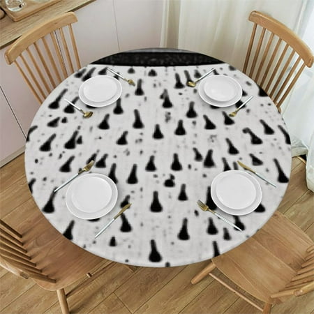 

Autua Water Droplets Round Tablecloth with Elastic Edge Stain-Resistant and Washable Ideal for Indoor and Outdoor Use 100% Polyester Table Cloth Perfect for Restaurants Weddings Parties 54 -58