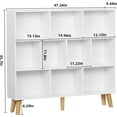 thumbnail image 3 of 10 Cube White Bookshelf,3 Tier Book Shelf with Legs,Modern Minimalist Bookcase,Open Book Shelves Storage Organizer,Frees Standing Wooden Display Bookcases for Small Space,Bedroom,Living Room, 3 of 14