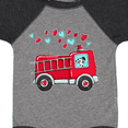 thumbnail image 4 of Inktastic Valentine Fire Truck with Cute Dalmatian and Hearts Boys or Girls Baby Bodysuit, 4 of 5