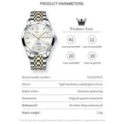 OLEVS Watches for Men Business Dress Analog Quartz Two Tone Gold Plated Stainless Steel Classic Waterproof Luminous Date Casual Mens Wrist Watches Reloj Para Hombre