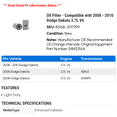 thumbnail image 2 of Oil Filter - Compatible with 2008 - 2010 Dodge Dakota 3.7L V6 2009, 2 of 2
