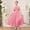d-257Pink555, variant on HAYIMI Child Elegant Girls Formal Gown Halter Neck Chiffon Long Dress For Party And Events Sleeveless Sweet Dresses
