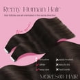 thumbnail image 2 of Moresoo Rallonges de Cheveux à Ruban Brun Très Foncé pour Femmes Remy Courtes Lisses 12 Pouces 30g 20 Pcs, 2 of 9