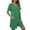 A-Green776, variant on Women's Zip-Front Pocketed Sleep Romper Short-Sleeve Casual Bedtime Loungewear