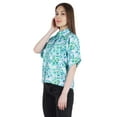 thumbnail image 3 of Moomaya WoMen's Printed Top Collar Neck Button-Down Shirt Short Sleeve Tunic, 3 of 8