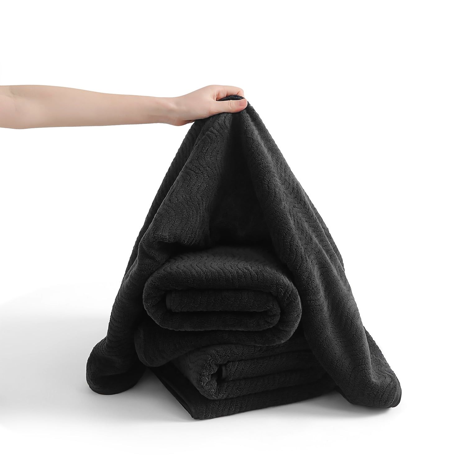 Covina Home 8 Pcs Bath Towel Set Black Microfiber Bathroom Towel Set Ultra Soft Plush Oversized Towels Adult Luxury Bath Sheet