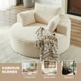 thumbnail image 4 of BUIORD 55"L Upholstered Single Sofa Chair - Oversized Corduroy Sofa and Couch for Living room - No Assembly Required - Beige, 4 of 7