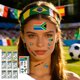 thumbnail image 1 of Tatuajes temporales | Paquete de 10 calcomanías para aficionados del Mundial para rostro y cuerpo | Artículos para fiestas de fútbol, eventos deportivos y festivales internacionales, 1 of 6