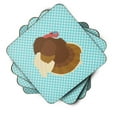 thumbnail image 2 of Carolines Treasures BB8164FC French Turkey Dindon Blue Check Foam Coaster, Set of 4, 2 of 3
