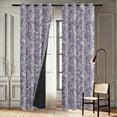 thumbnail image 4 of Vargottam Printed Blackout Curtains - Purple Floral Design, Set of 2 Panels, 42 x 108 Inches - Room Darkening, Thermal Insulated Window/Door Drapes with Grommets, 4 of 9