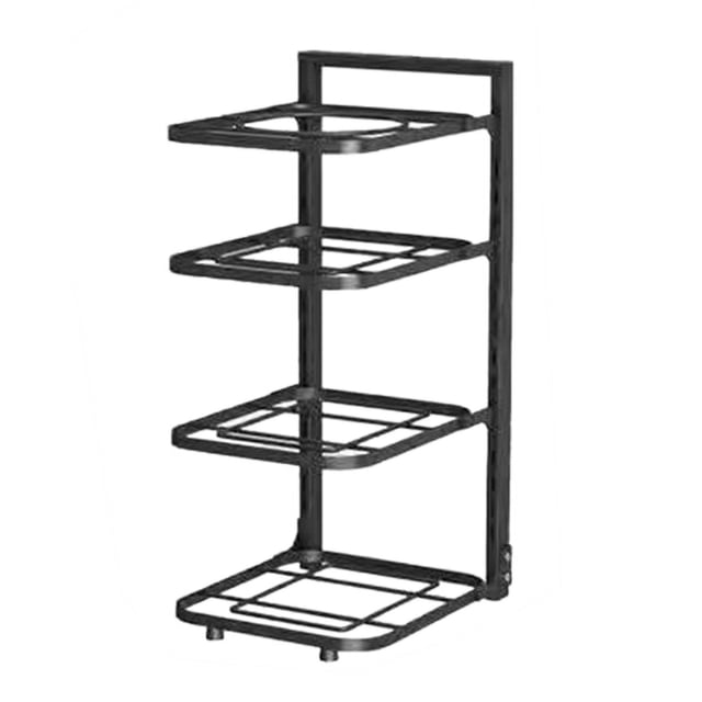 Estante de almacenamiento de ollas, organizador de ollas de esquina redonda, soporte fuerte, multicapa, grueso, para Cocina
