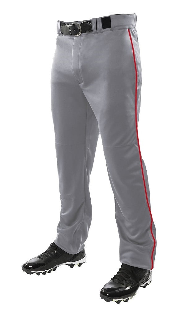 Grey with Color Piping Martin Sports Adult Baseball/Softball Belt Loop Pants