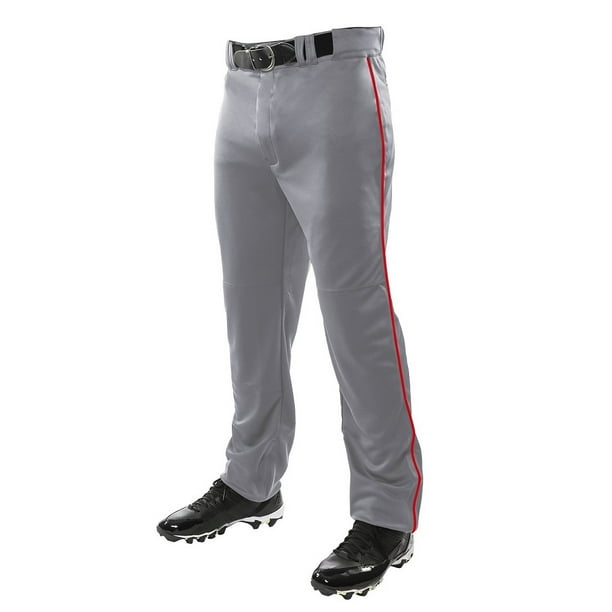 Martin Sports YOUTH Baseball / Softball Belt Loop GREY Pants with RED