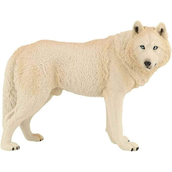 Wolf Figurine Toy Animals Model Toy Simulation Toy Collection Wild Animal Miniature Figurine Animal Model Ornaments for Home Decor Accessory (Grey)