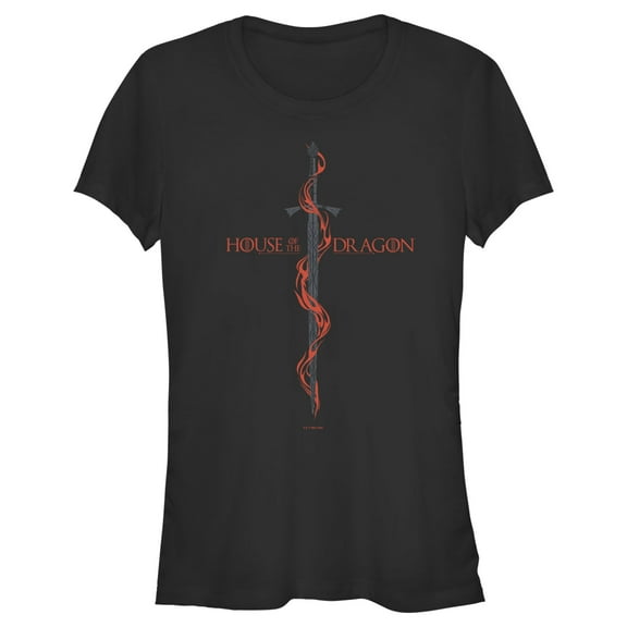 Junior's Game of Thrones: House of the Dragon Red Sword Logo Graphic Tee Black Large