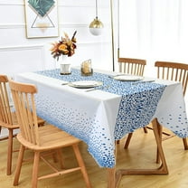 53.9x107.9in Disposable Tablecloth Waterproof Oilproof Plastic Rectangular Party Table Cover for Holiday Birthday Wedding Picnic Outdoor Dining Decor