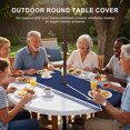 thumbnail image 2 of Round Outdoor Tablecloth with Umbrella Hole and Zipper, Blue Solid Color Texture Fitted Table Cover with Elastic Edge for 36-44 Inch, Simple Blue Pattern Waterproof Patio Tablecoths for Picnic, 2 of 9