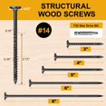 thumbnail image 2 of #14 x 6 Wood Structural Lag Screws 54Pcs Star Drive Decking Wood Screws, Rust Resistant Timber Screws for Timber/Log/Landscaping Wood, 2 of 6