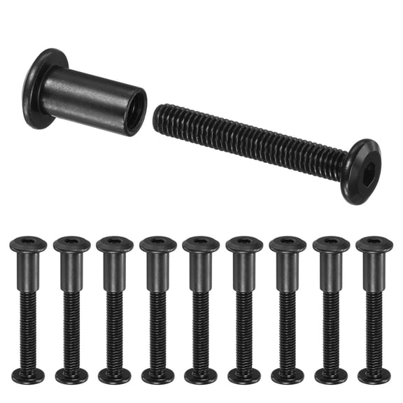 Uxcell 10-Pack Hex Drive Socket Cap Bolt M6 x 40mm Carbon Steel for Furniture