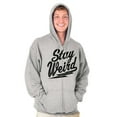 thumbnail image 5 of Stay Weird Motto Mantra Geek Normal Zip Up Hoodie Men's Women's Brisco Brands S, 5 of 6