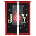 thumbnail image 2 of Christmas JOY Sheer Curtains 72 Inches Long, Xmas Balls Snowflakes Winter Holiday Light Filtering Window Curtains for Living Room/Bedroom, Rod Pocket Voile Sheer Curtain Drapes, 52"W x 72"L, 2 Panels, 2 of 9