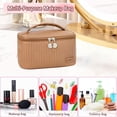 thumbnail image 3 of Bolso del maquillaje, bolso cosmético del viaje grande del cuero de la PU para las mujeres, bolso del artículo de tocador del bolso del organizador del maquillaje, 3 of 5