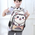 thumbnail image 6 of FORMRS Unisex School Backpack 17" Student Travel Bag with Laptop Compartment, White Cute Cat, 6 of 7