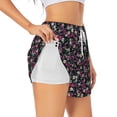 thumbnail image 2 of Bixox Women's Daisies Flowers pattern 2 in 1 Running Shorts - Lightweight Athletic Workout Gym Yoga Shorts Liner with Pockets - Large, 2 of 7