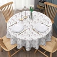 thumbnail image 3 of White Cartoon Unicorn Star Pattern Round Tablecloth 60"x60",Wrinkle Wipeable Table Cloth for Kitchen Dining Room Picnic Patio Party, 3 of 6