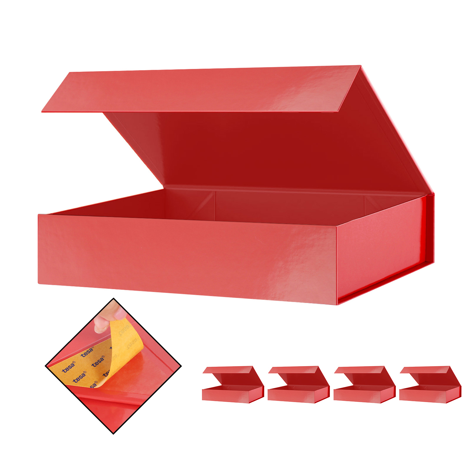 5 Gift Boxes 11x7.8x2.3 Inches, Shirt Gift Boxes, Coral Gift Boxes with