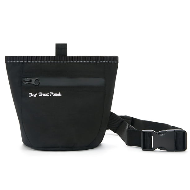 Bolsa de entrenamiento con golosinas para perros con clip para cinturón, bolsa de tela Oxford impermeable para golosinas para mascotas, bolsa para pasear perros con manos libres y bolsillo con cremall
