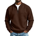 thumbnail image 3 of Oversized Sweatshirt for Men Solid Color Stand Up Collar Half Zip Long Sleeve Sweatshirt Base Layer Outerwear Casual Pullover for Any Occasion, 3 of 8