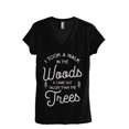thumbnail image 1 of I Took A Walk In The Woods And Came Out Taller Than The Trees Women's Fashion Relaxed V-Neck T-Shirt, 1 of 2