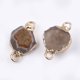 thumbnail image 2 of Electroplate Natural Agate Links connectors with Brass Findings Dyed Faceted Golden Camel 16~20x9~12x4~8mm Hole: 2mm, 2 of 2