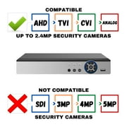Evertech 16 Channel H.265 Security DVR with 1TB Recording Storage TVI AHD CVI Analog CCTV Surveillance Recorder