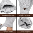 thumbnail image 3 of Winter Fingerless Gloves Mittens for Women Men Warm Wool Knitted Convertible Flip Top Mittens for Cold Weather, 3 of 8