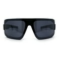 thumbnail image 4 of Locs USA Flag Oversized Wrap Around Gangster Plastic Biker Sunglasses [B/W - Black], 4 of 7