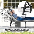 thumbnail image 3 of Folding Outdoor Lounge Chair with 90° Adjustable Canopy, 4-Position Reclining Tanning Chair with Headrest, Breathable Texteline Mesh, Steel Frame, Light Grey, Patio & Poolside, 3 of 7