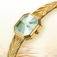 thumbnail image 3 of BERNY Small Gold Watches for Women, Dainty Luxury Diamond Dial, Stainless Steel Bracelet Watch, Fashion Ladies Analog Quartz Watch, Minimalist Waterproof Womens Wristwatch Gifts (Light Blue), 3 of 16