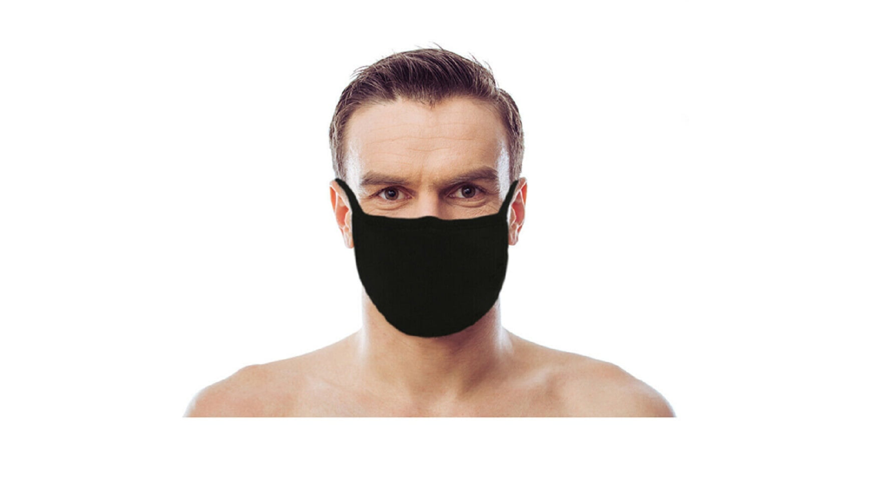 Washable Black Reusable Face Covering Dust Proof 100% Cotton Double Layer Unisex
