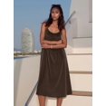 thumbnail image 6 of Women Dresses Spaghetti Strap V Neck Casual Sleeveless Sundress YS8131-Brown S, 6 of 8